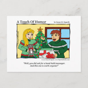 "A Touch of Humour" Hand Held Massager / Cat Comic Postcard