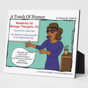 "A Touch of Humour" Massage Boundaries Comic Plaque