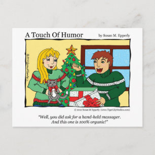 "A Touch of Humour" Massage Kitty Gift Certificate Postcard