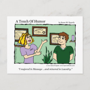 "A Touch of Humour" Massage / Laundry Comic Mug Postcard
