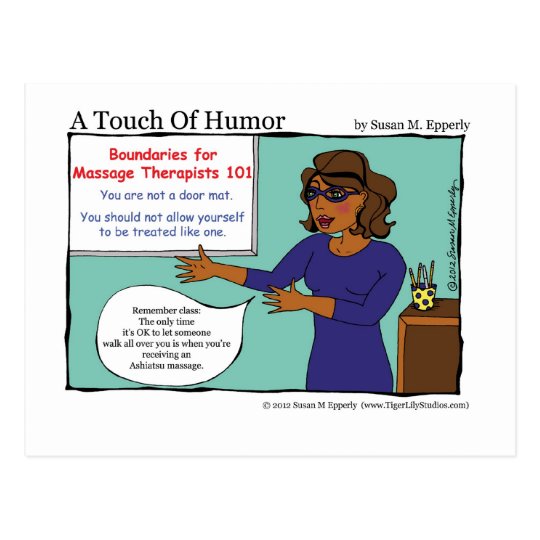 A Touch Of Humour Massage Therapists Boundaries Postcard Uk