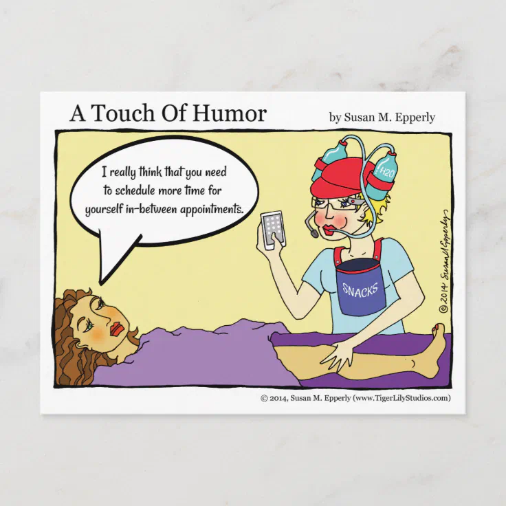 A Touch Of Humour Multitasking Massage Comic Postcard Zazzle