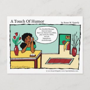 "A Touch of Humour" Swedish Massage Comic Postcard