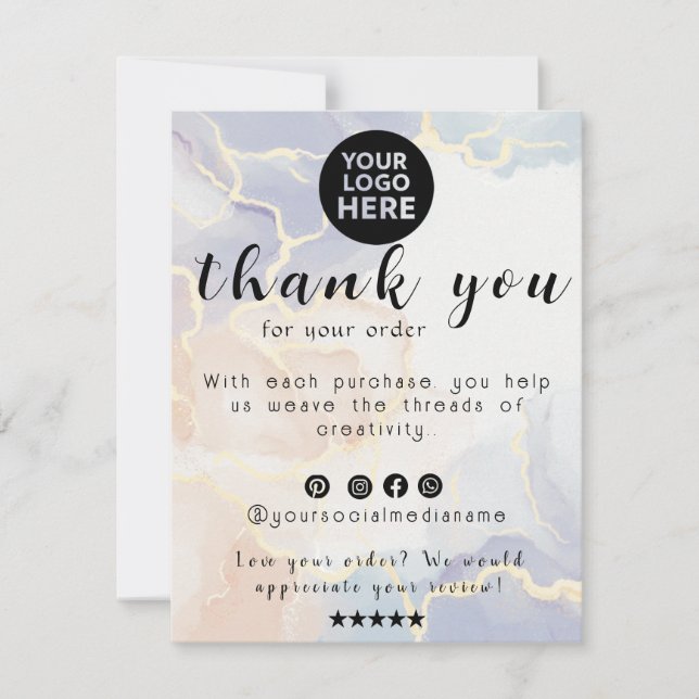 A Touch of Lavender: Grateful for Your Boutique Thank You Card (Front)