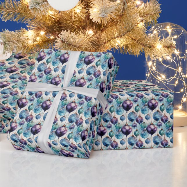 A Touch of Opulence: A Fusion of Purple and Teal Wrapping Paper (Holidays)