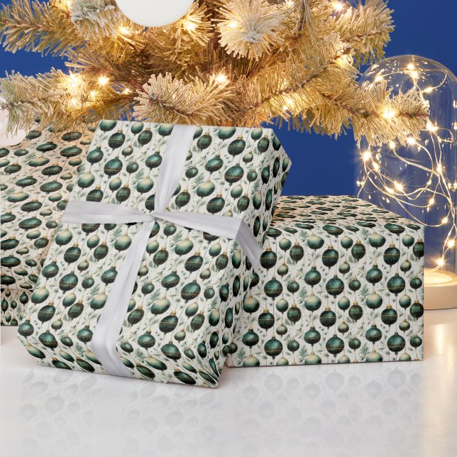A Touch of Opulence: Green and Gold Wrapping Paper (Holidays)