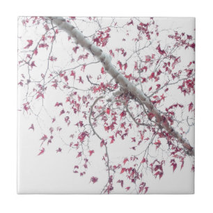 A touch of pink leaves tile