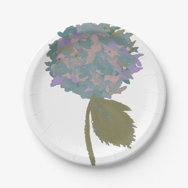 A Touch of Purple Chrysanthemum Paper Plate (Front)