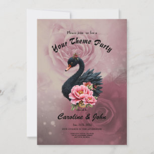 A touch of rose and swan's glow. invitation