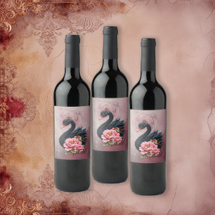 A touch of rose and swan's glow. wine label