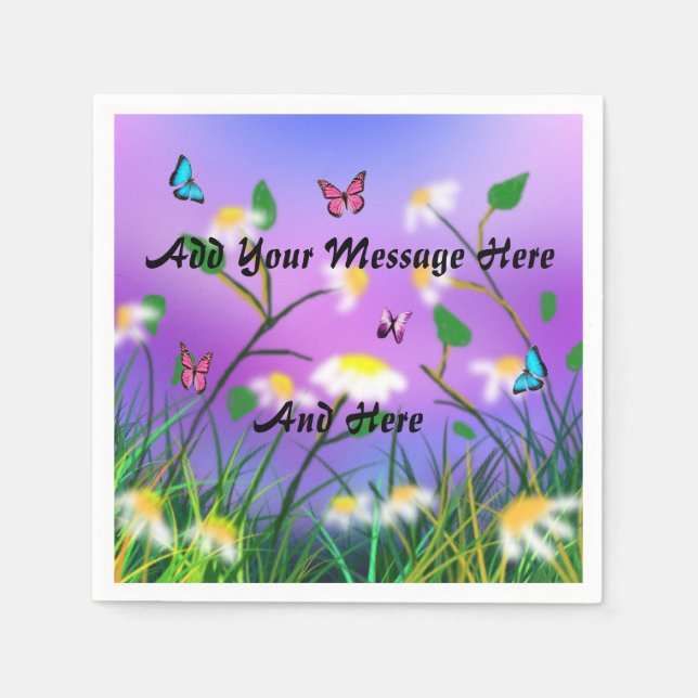 A Touch Of Spring Add Your Message Template, Napkin (Front)