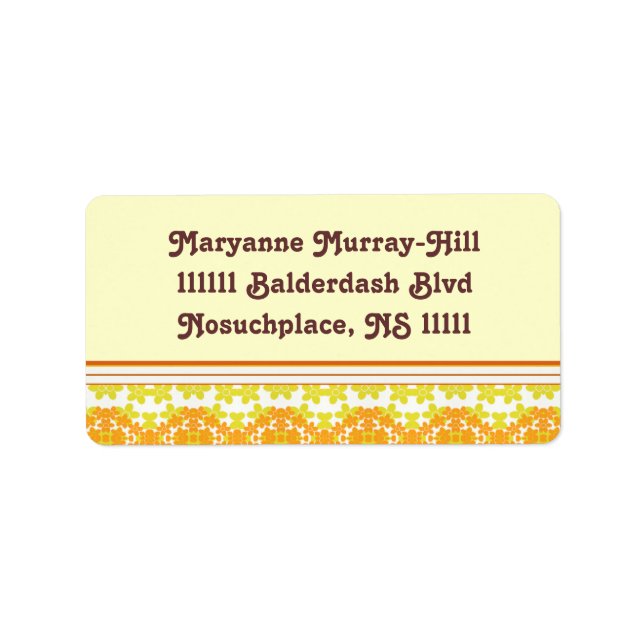 A Touch of Spring Orange Daisy Chain Address Label (Front)