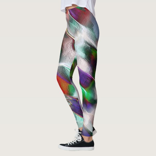 A touch of subtle or colourful extravagance in roc leggings (Left)