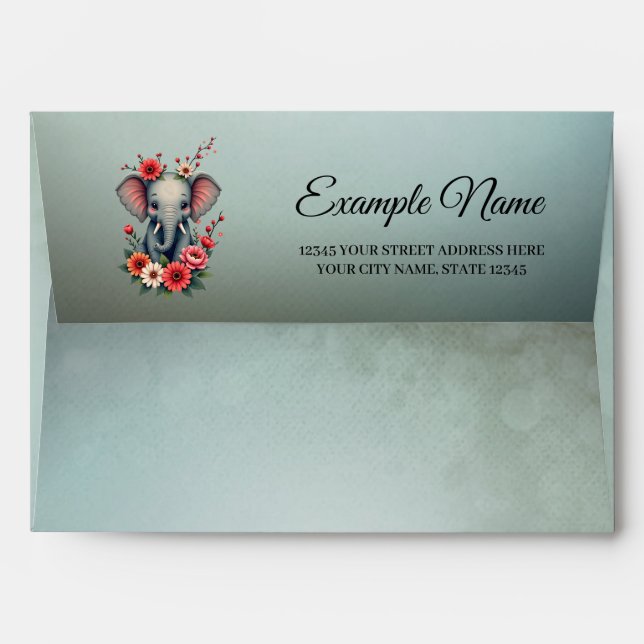 A touch of summer: The baby elephant  Envelope (Back (Top Flap))