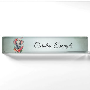 A touch of summer: The baby elephant  Nameplate