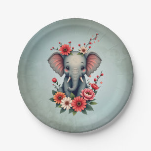 A touch of summer: The baby elephant  Paper Plate