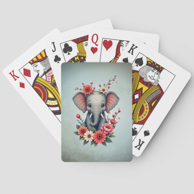 A touch of summer: The baby elephant  Playing Cards (Back)