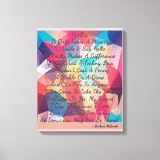 A Touching Smile & Say Hello Poem Canvas Print