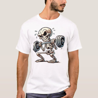 A tough skeleton working out T-Shirt