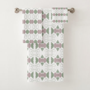 A Towel Set In Faded Rose Floral And Green