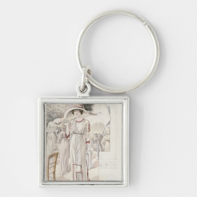 A town dress, from 'Les Grandes Modes de Paris' Key Ring (Front)