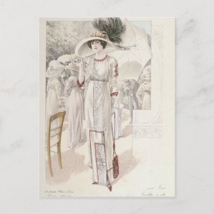 A town dress, from 'Les Grandes Modes de Paris' Postcard