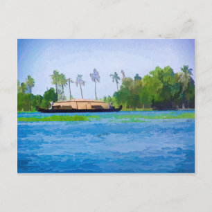 A traditional Houseboat in Kerala Postcard