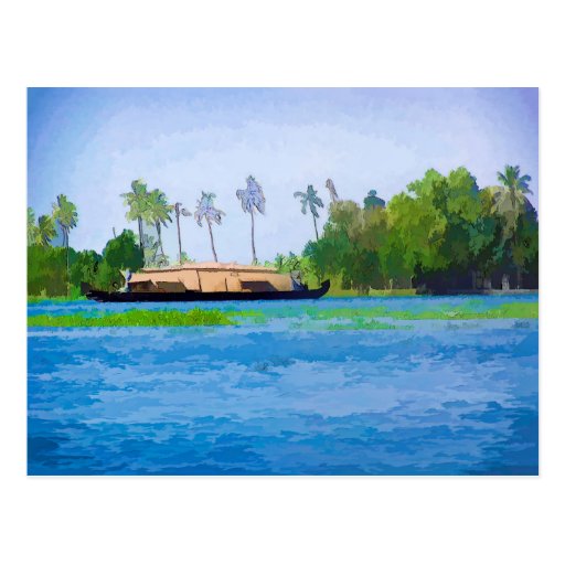 Image of A traditional Houseboat in Kerala Postcard