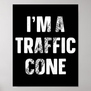 A Traffic Cone Shirt Kids Costume Funny Halloween Poster