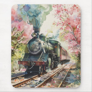 A Train in Springtime Mouse Mat