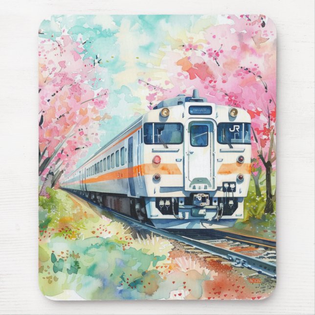 A Train in Springtime Mouse Mat (Front)