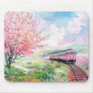 A Train in Springtime Mouse Mat
