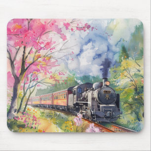 A Train in Springtime Mouse Mat