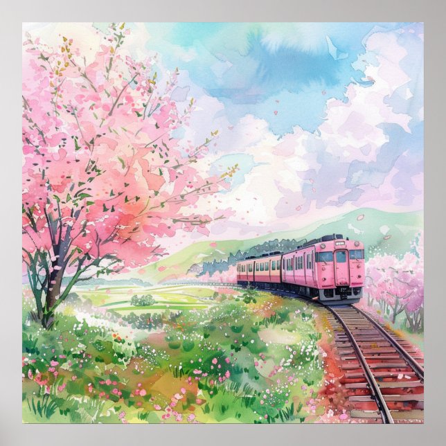 A Train in Springtime Poster (Front)