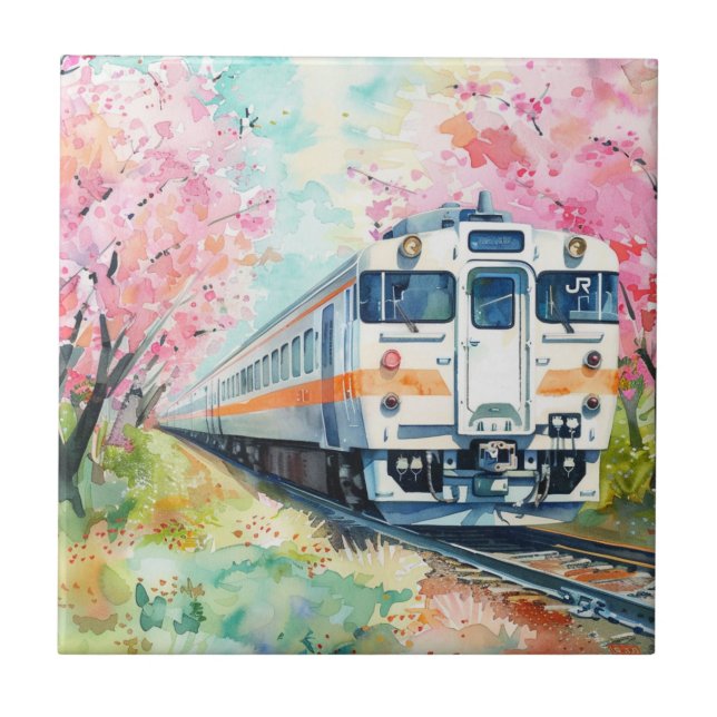 A Train in Springtime Tile (Front)