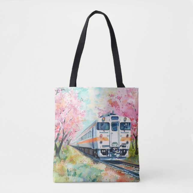 A Train in Springtime Tote Bag (Front)