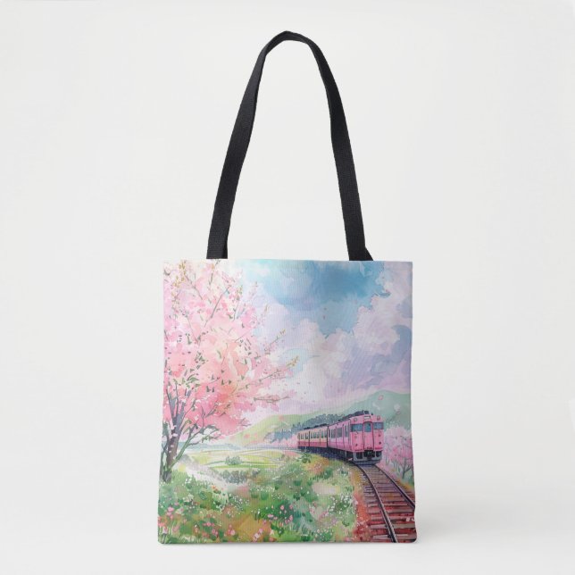 A Train in Springtime Tote Bag (Front)