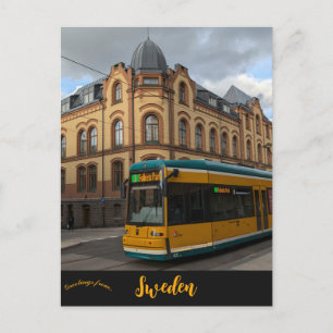 A Tram in Norrköping Sweden Postcard
