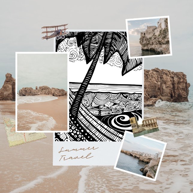 a tranquil beach hammock ink print (Creator Uploaded)