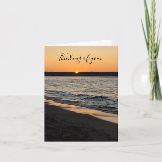 A Traverse Sunset Thinking Of You Card (Front)