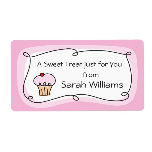 A treat for you personalised kitchen label (Front)