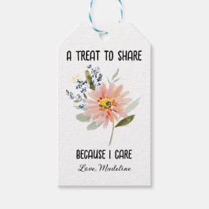 A Treat to Share Personalised Watercolor Flower Gift Tags
