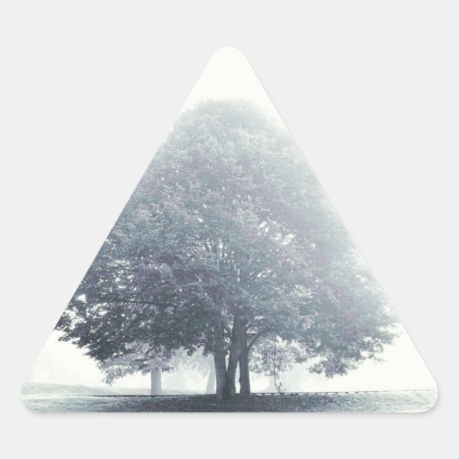 A Tree in Fog Triangle Sticker (Front)