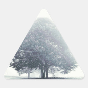 A Tree in Fog Triangle Sticker