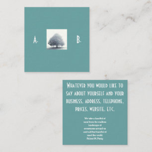 A Tree in Fog  with two letters double elegant Square Business Card