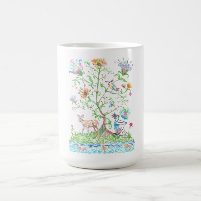 A tree of life coffee mug (Center)