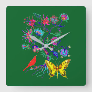 A tree of life square wall clock