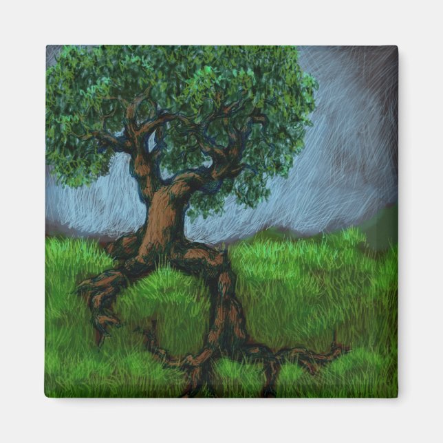 A Tree on a Hill Magnet (Front)