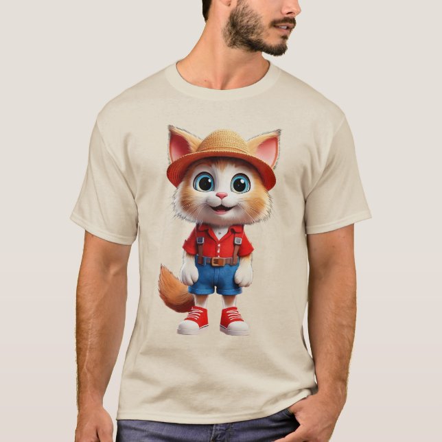 A trendy dressing cat graphic  T-Shirt (Front)