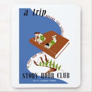 A Trip Around The World at Story Hour Time Mouse Mat